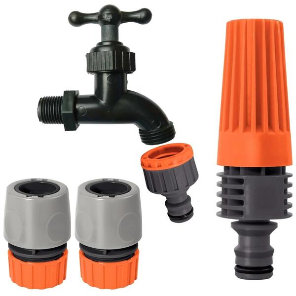 Esguicho Para Engate Rápido Com Jato Regulável + Torneira 1/2