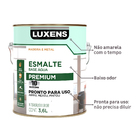 Tinta Esmalte Base Água Brilhante Pronta para Uso Branco Gelo 3,6L Luxens