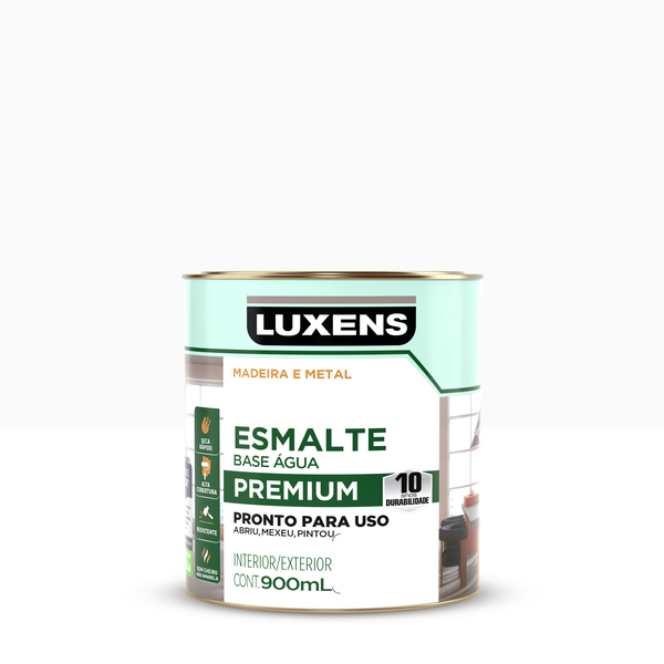Tinta Esmalte Base Água Fosco Branco 0,9L Luxens