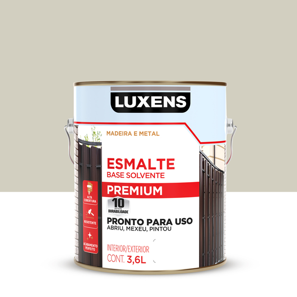 Tinta Esmalte Sintético Base Solvente Acetinado Pronta para Uso Branco Gelo 3,6L Luxens