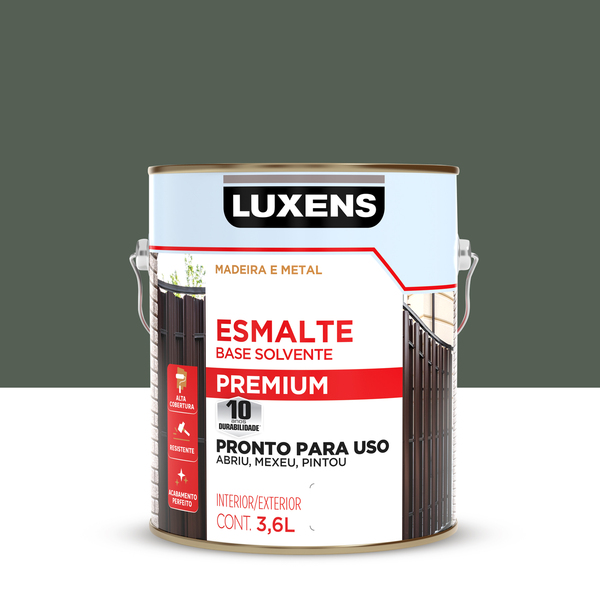 Tinta Esmalte Sintético Base Solvente Fosco Pronta para Uso Verde Escolar 3,6L Luxens