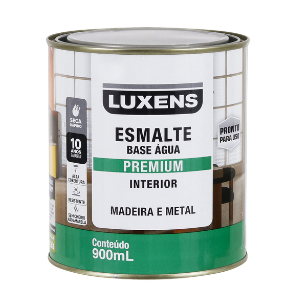 Tinta Esmalte Base Água Brilhante Pronta para Uso Areia 900ml Luxens ...