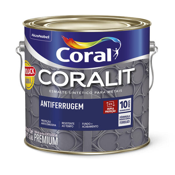 Esmalte Coralit Brilhante Cinza 3.6LCoral