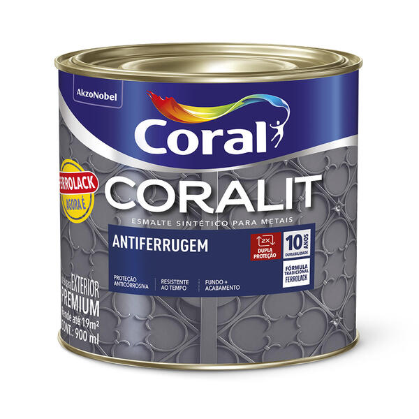 Esmalte Coralit Brilhante Cinza 900ml Coral