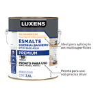 Tinta Esmalte Epóxi Base Água Multissuperfície Acetinado Pronta para Uso Cinza 3,6L Luxens