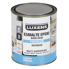Tinta Esmalte Epóxi Base Água Multi Superfície Acetinado Pronta para Uso Cromio 900ml Luxens