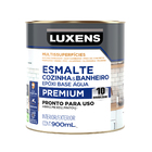 Tinta Esmalte Epóxi Base Água Multissuperfície Acetinado Pronta para Uso Cromio 900ml Luxens