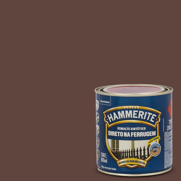Esmalte Sintético Hammerite Brilhante Marrom 800ml Coral