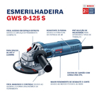 Esmerilhadeira Angular 5" 900W GWS 9-125 S 220V Bosch
