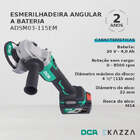 Esmerilhadeira Angular Bateria 4.1/2" 20v Adsm03-115em - Dca