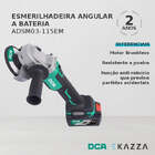 Esmerilhadeira Angular Bateria 4.1/2" 20v Adsm03-115em - Dca