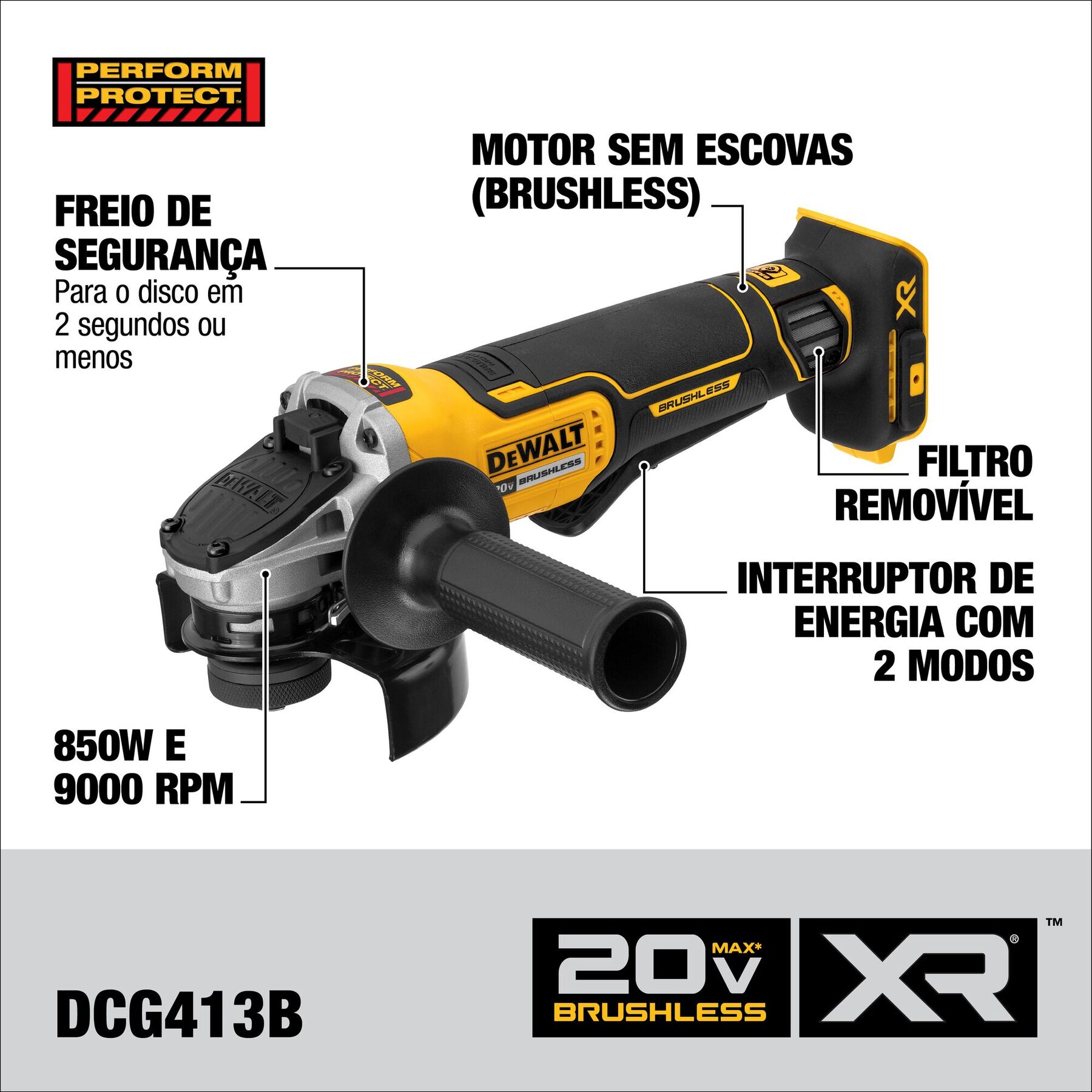 Esmerilhadeira Angular DCG413B-B2 Dewalt