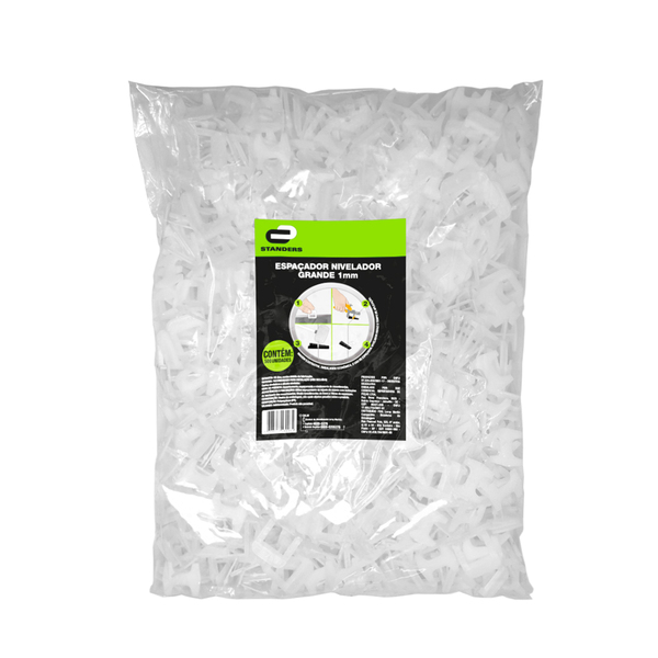 Espaçador Nivelador Grande 1,0mm Standers Pacote com 500 Peças