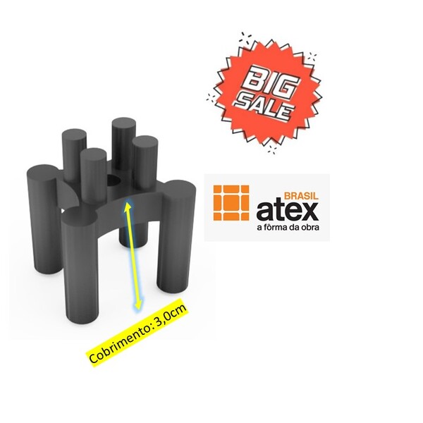 Espaçador Plástico Atex Cadeirinha/torre P 3cm - Aço Até 6,30
