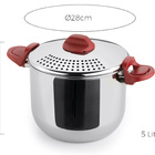 Espagueteira 5 Litros Vermelha Multiuso Panela Cozinha Fogão