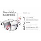Espagueteira Aço Inox Com Fundo Triplo 4,4l Allegra Tramontina