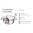 Espagueteira Aço Inox Com Fundo Triplo 4,4l Allegra Tramontina