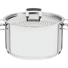 Espagueteira Brava Em Aco Inox Com Fundo Triplo Tampa E Alcas