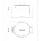 Espagueteira Brava Em Aco Inox Com Fundo Triplo Tampa E Alcas
