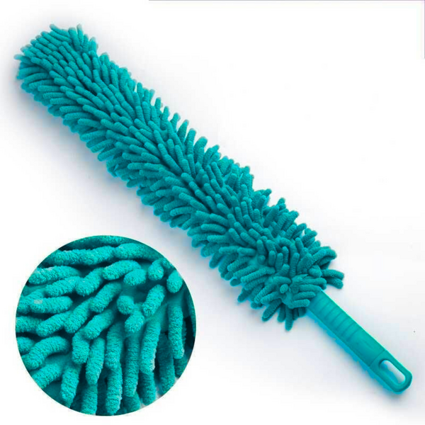 Espanador De Pó De Microfibra Dobravel Flexível Grande Verde