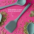 Espatula  Curva De Silicone - Verde Escuro - 28 Cm