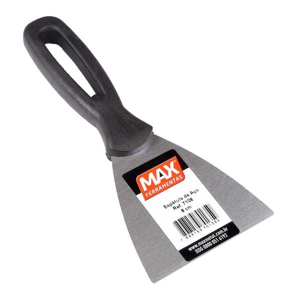 Espátula De Aço 8cm Cabo Plástico Max