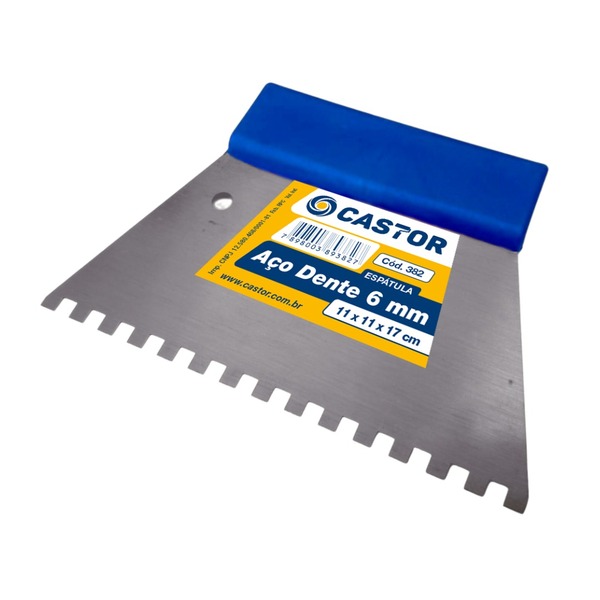Espátula De Aço Dente 6 Mm 11,5 X 17 Cm - Castor