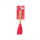 Espátula De Silicone Mor Com Cabo De Bamboo Vermelho