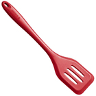 Espátula De Silicone Reta Vazada Utensílio Cozinha Vermelho