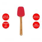 Espátula Oval De Silicone Mor Com Cabo De Bamboo Vermelho