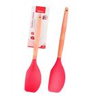Espatula Pao Duro Silicone Raspadora Cabo De Madeira - Well