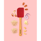 Espátula Reta Pão Duro Silicone E Cabo Bambu Utensílio Cozinh