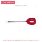 Espátula Vazada De Inox Com Silicone 36 Cm Class Home