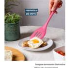 Espátula Vazada De Silicone - Rosa - Oikos