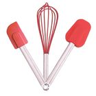 Espatulas De Silicone E Fouet 3 Peças Para Massas Bolos Cabo