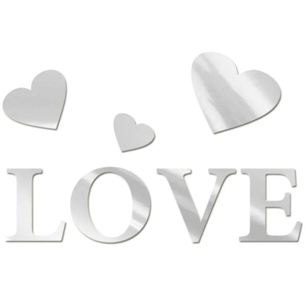 Espelhado  Love Corações Para Paredes