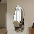 Espelheira 170x70 E06 Couro Simples Preto Suporte Parede