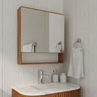 Espelheira para Banheiro 2 Portas 69x645x13cm Soho Nogal Sensea