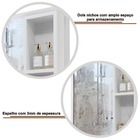 Espelheira Armário Aéreo Suspenso Embutido de Parede para Ban