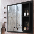 Espelheira Armário Aéreo Suspenso Embutido de Parede para Ban