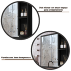 Espelheira Armário Aéreo Suspenso Embutido de Parede para Ban