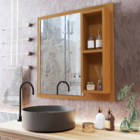 Espelheira Armário Aéreo Suspenso Embutido de Parede para Ban