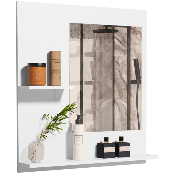 Espelheira Armário Aéreo Suspenso Embutido de Parede para Ban