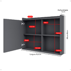 Espelheira Armário Banheiro Suspenso com Espelho 1 Porta Prat