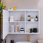 Espelheira Armário De Banheiro 1 Porta Prateleira Espelho Kit