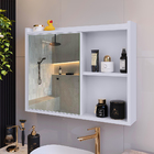 Espelheira Armário De Banheiro 1 Porta Prateleira Espelho Kit