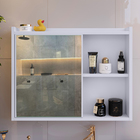 Espelheira Armário De Banheiro 1 Porta Prateleira Espelho Kit