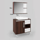 Espelheira Banheiro 80cm Prateleiras Castaine Lilies Móveis