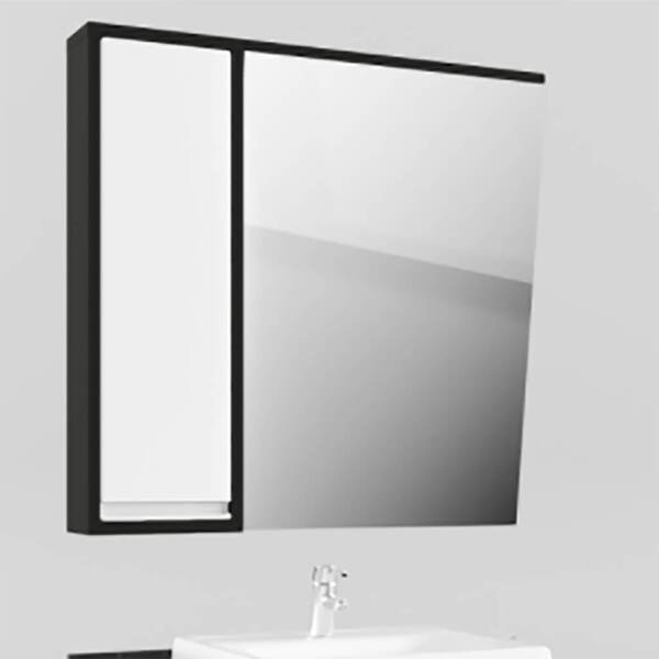 Espelheira Banheiro Espelho Inclinado Nero Com Branco Lilies