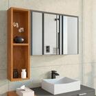 Espelheira Banheiro Madagascar Preto Titanium/naturalle